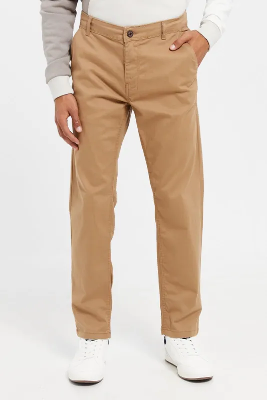 Men Beige Chino Trousers sold by Redtag