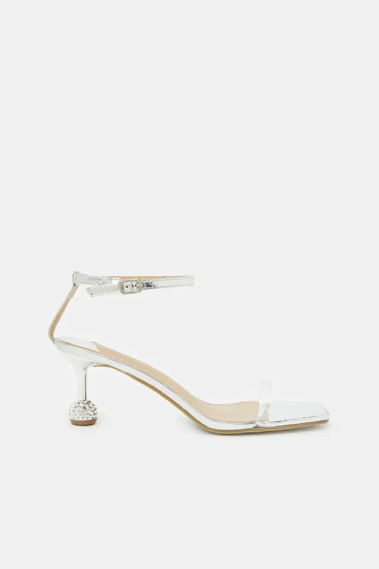 Women Silver Vinyl Sandal sold by Redtag