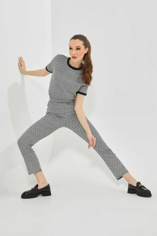 Grey Allover Printed Trouser For Women sold by Redtag