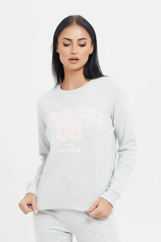Women Grey San Francisco Printed Sweatshirt sold by Redtag