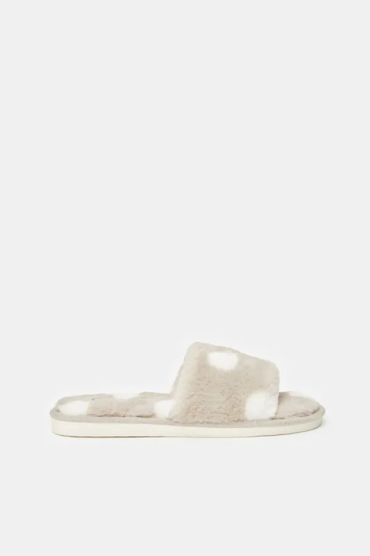 Women Taupe Spotty Slipper sold by Redtag