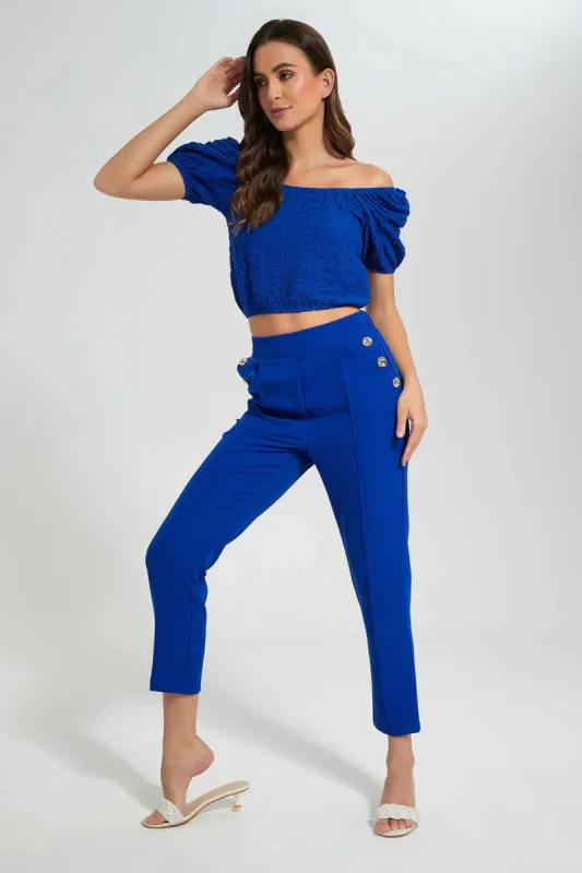 Blue Crop Top sold by Redtag