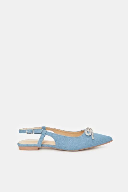 Women Blue Denim Slingback sold by Redtag