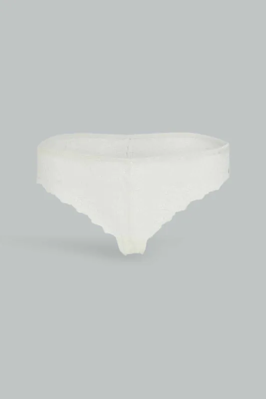 Women White Embellished Bikini Brief sold by Redtag