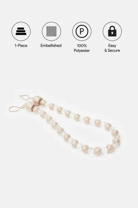 Beige Tie Back With Beads sold by Redtag
