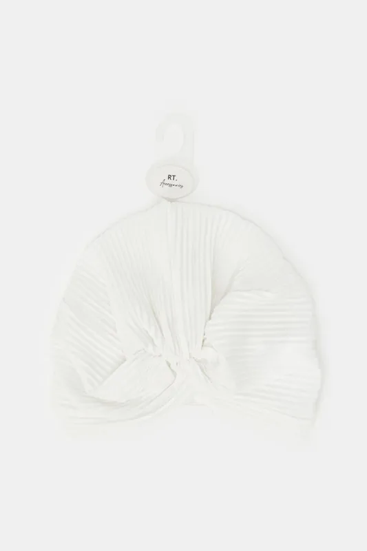 Women White Plain Turban sold by Redtag