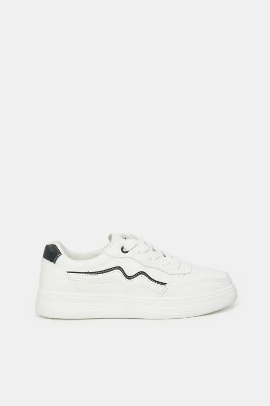 Women White Court Sneaker With Grey Highlight sold by Redtag