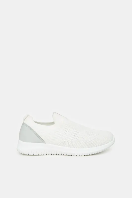 Women White Classic Slip On Trainers sold by Redtag