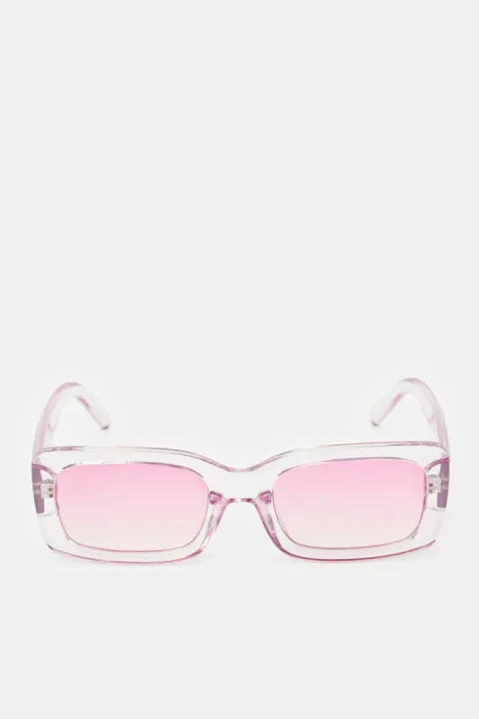 Women Pink Oversize Wayfarer Sunglasses sold by Redtag