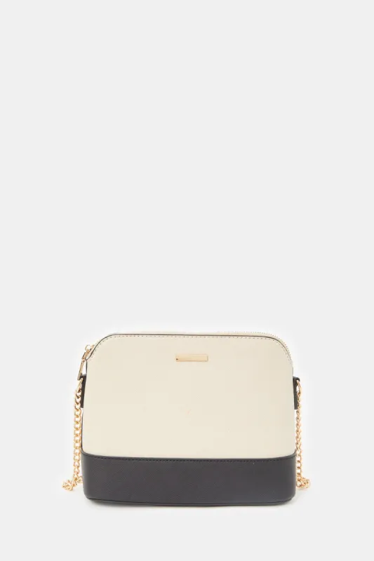 Women Beige Embellished Cross Body Bag sold by Redtag