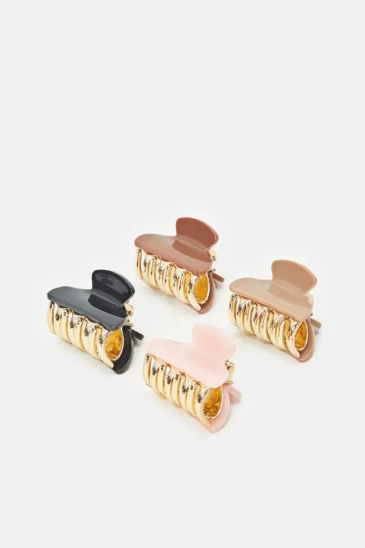 Women Assorted Embellished Hair Claw Set (4 Piece) sold by Redtag