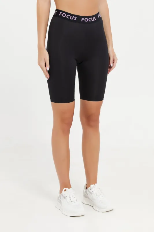 Women Black Biker Shorts sold by Redtag