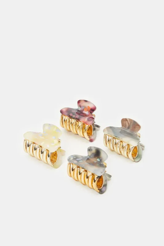 Women Assorted Printed Hair Claw Set (4 Piece) sold by Redtag