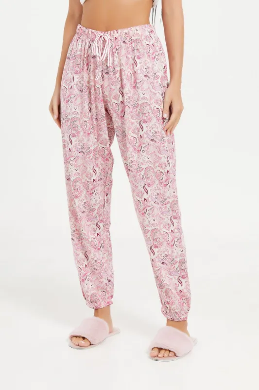 Women Pink Printed Pajama Bottom sold by Redtag
