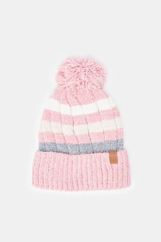 Women Pink Knitted Cap sold by Redtag