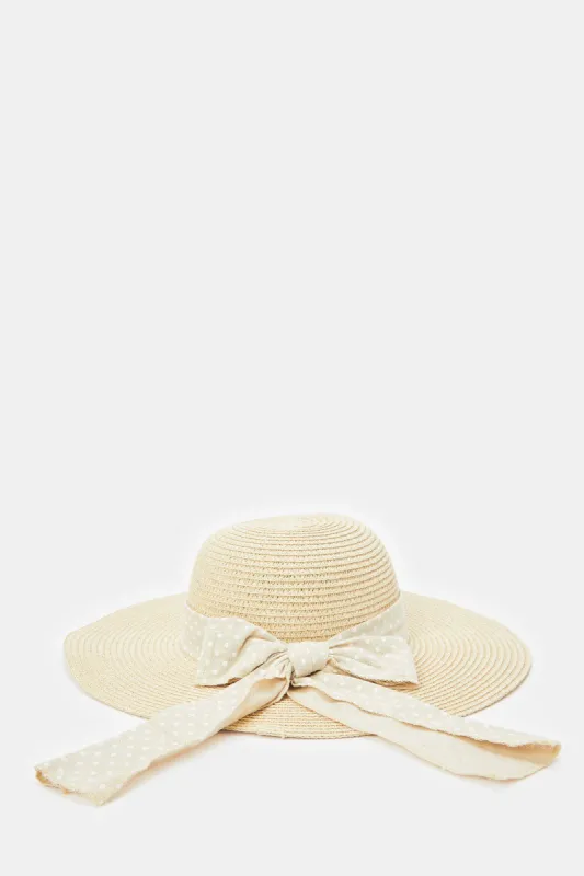 Women Beige Embellished Hat sold by Redtag