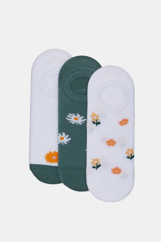 Women Assorted Invisible Socks Set (Pack of 3) sold by Redtag