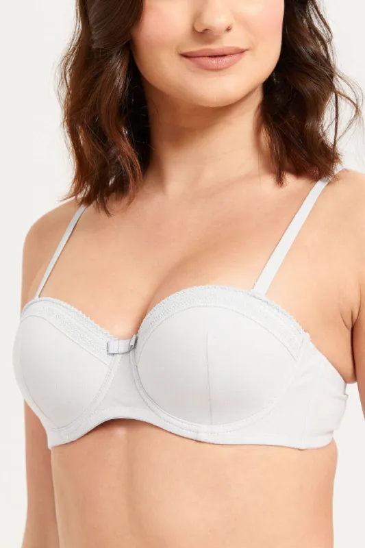 Women Grey Ditsy Floral Balconette Bra (Pack of 2) sold by Redtag