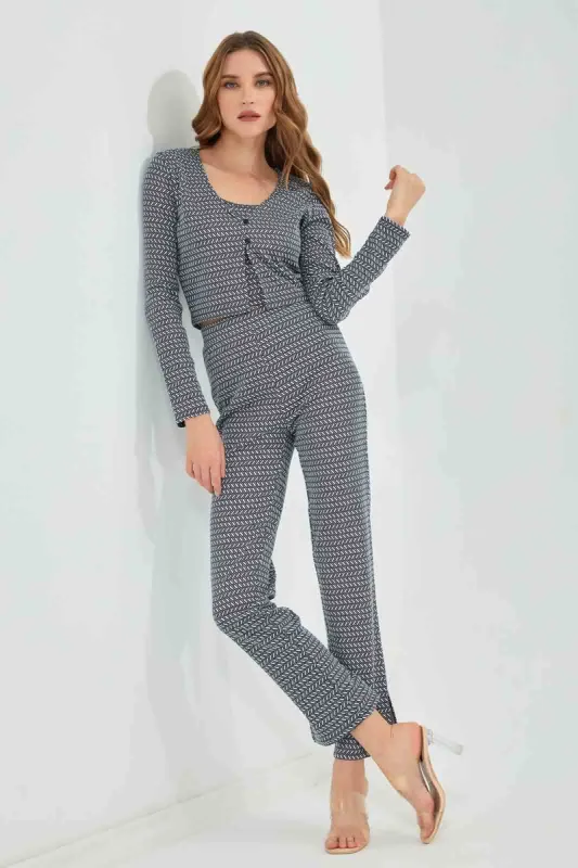 Women Black And White Button Front Top sold by Redtag