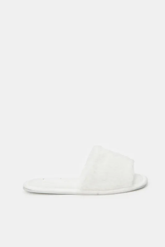 Women White Classic Slippers sold by Redtag