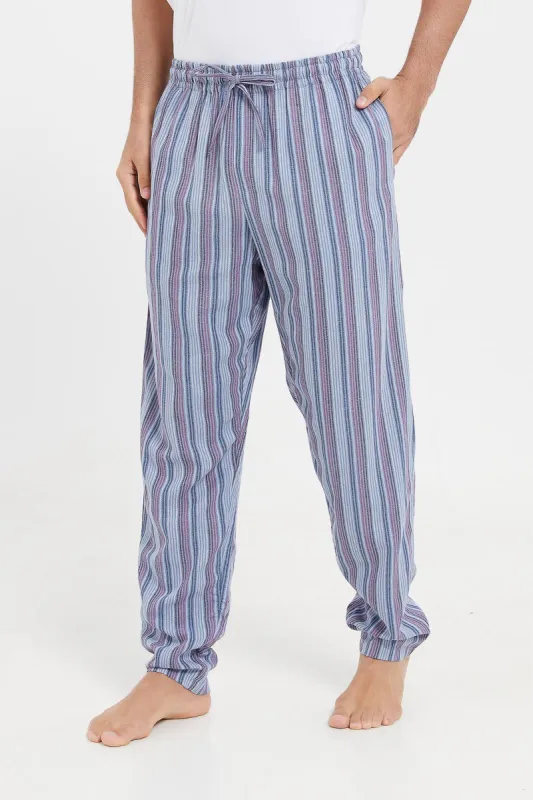 men Blue Striped Pyjama Bottom sold by Redtag