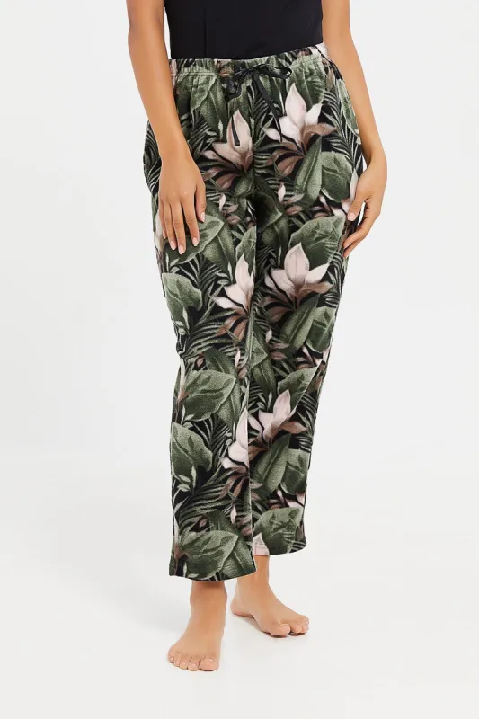 Women Black Printed Pyjama Bottom sold by Redtag