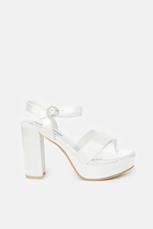 Women Silver Platform Sandal sold by Redtag
