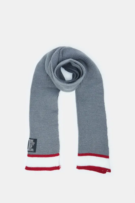 Men Grey Weighted Scarf sold by Redtag