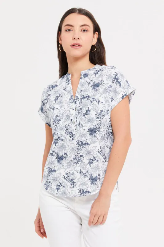 Women White Printed Top sold by Redtag