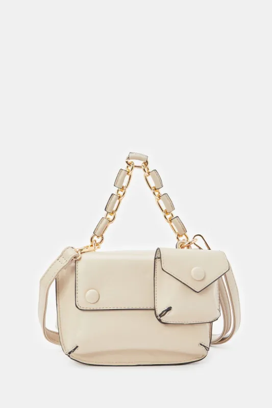Women Beige Crossbody Bag With Coin Pouch sold by Redtag