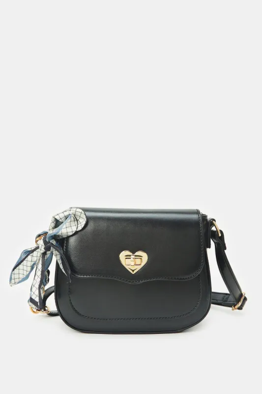 Women Black Embellished Cross Body Bag sold by Redtag