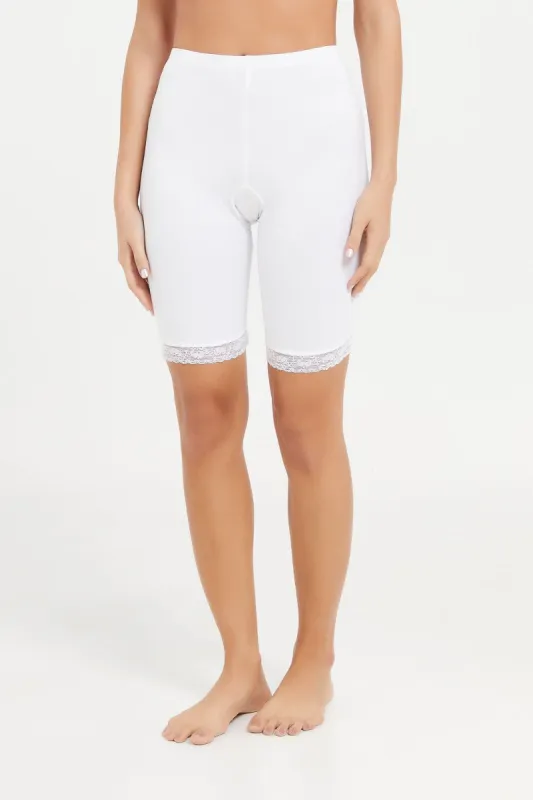 Women White Comfort Knit Short sold by Redtag