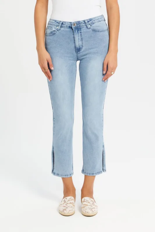Women Blue Straight Fit Jeans sold by Redtag