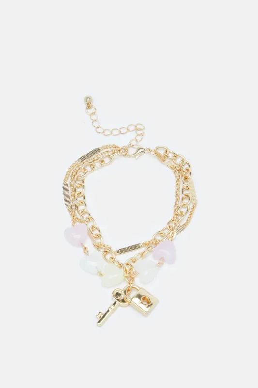 Women Gold Embellished Bracelet sold by Redtag
