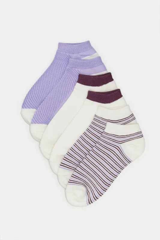 Women Assorted Striped Ankle Socks Set (Pack Of 3) sold by Redtag