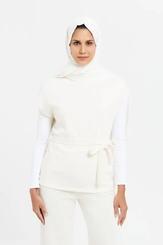 Women White Jersey Poncho sold by Redtag