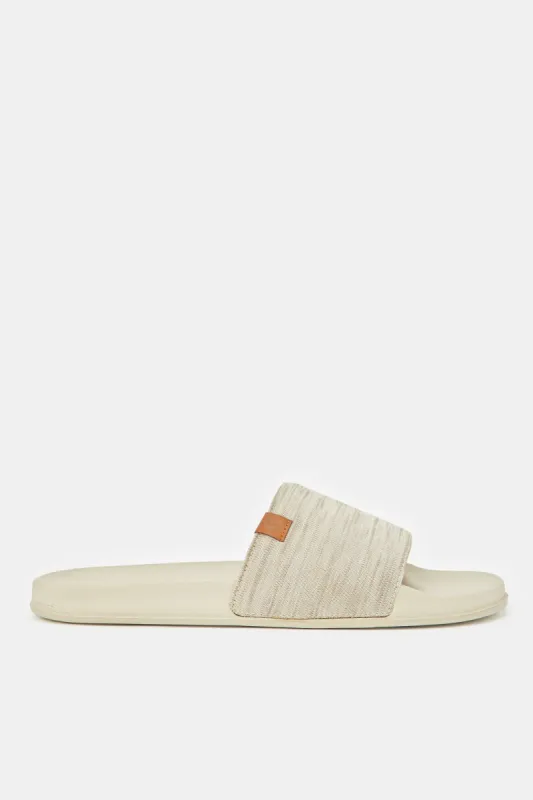 Men Beige Padded Slide sold by Redtag