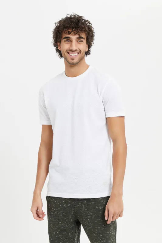 Men White Knitted T-Shirt sold by Redtag