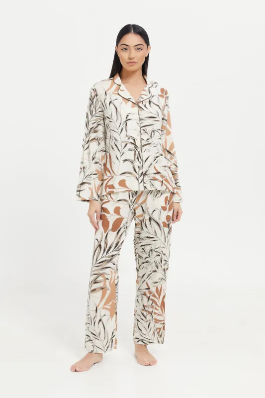 Women Ivory Floral Pajama Set (2 Piece) sold by Redtag