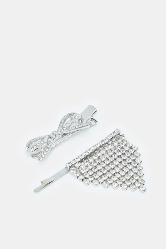 Women Silver Hair Clip Set (Pack of 2) sold by Redtag