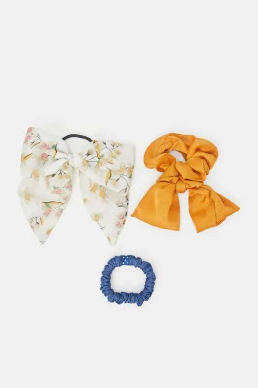 Women Assorted Scrunchies Set (Pack of 3) sold by Redtag