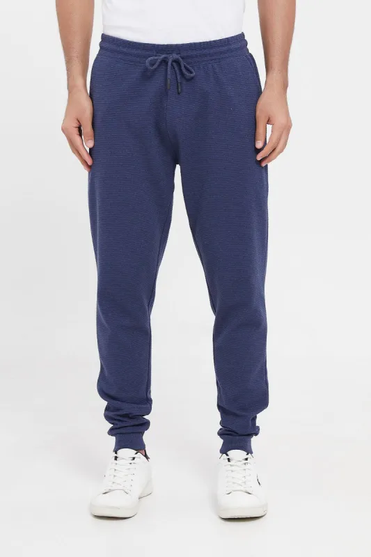 Men Blue Ottoman Jog Pants sold by Redtag