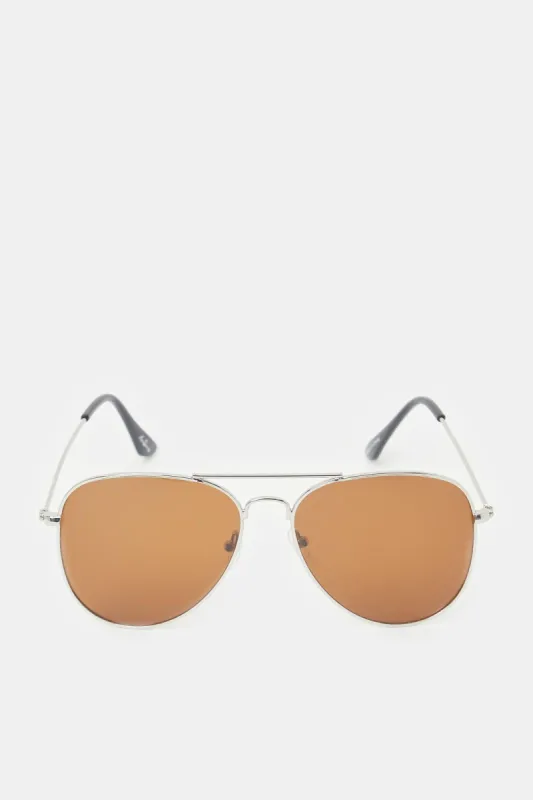 Men Silver Full Rim Aviator Sunglasses sold by Redtag