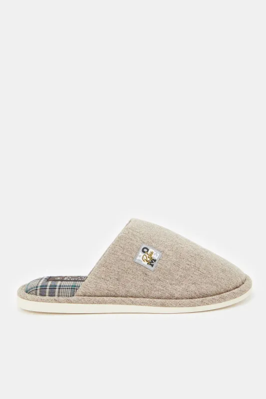 Men Beige Mule Slippers sold by Redtag