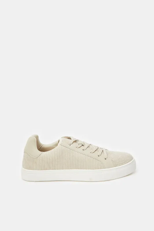 Women Beige Lace Up Shoes sold by Redtag