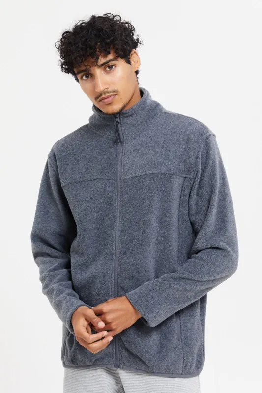 Men Charcoal Fleece Coach Sweatshirt sold by Redtag