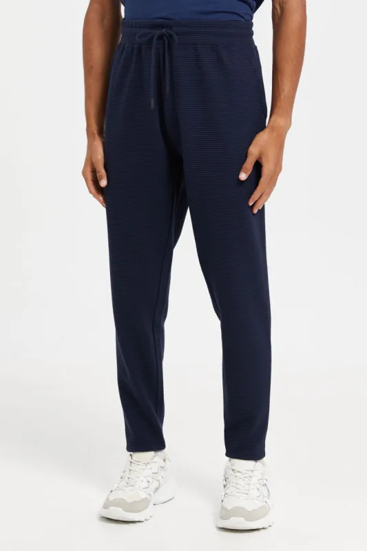 Men Navy Plain Joggers sold by Redtag
