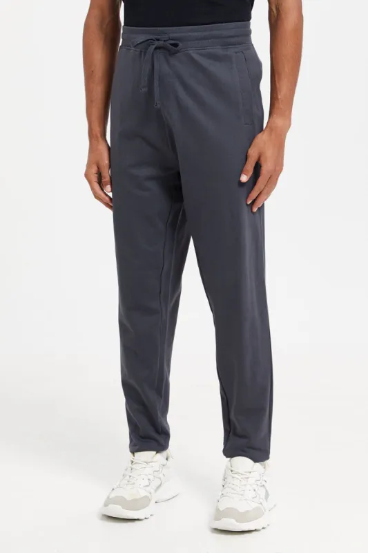 Men Charcoal Plain Joggers sold by Redtag