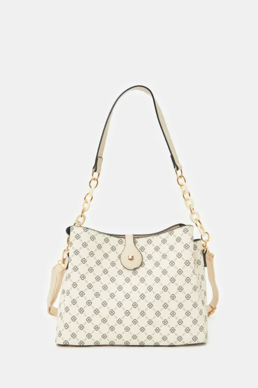 Women Beige Embellished Day Bag sold by Redtag