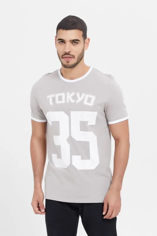 Men Grey Ringer T-Shirt sold by Redtag